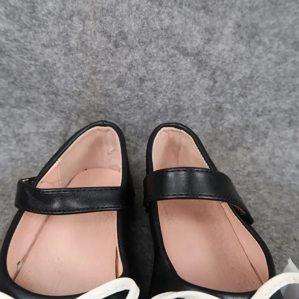 Casual Shoes Toddler 10 Mary Jane Ballet Flats Color Block Black White Bow Kids